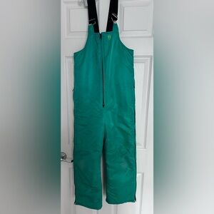 Green bib snow pants